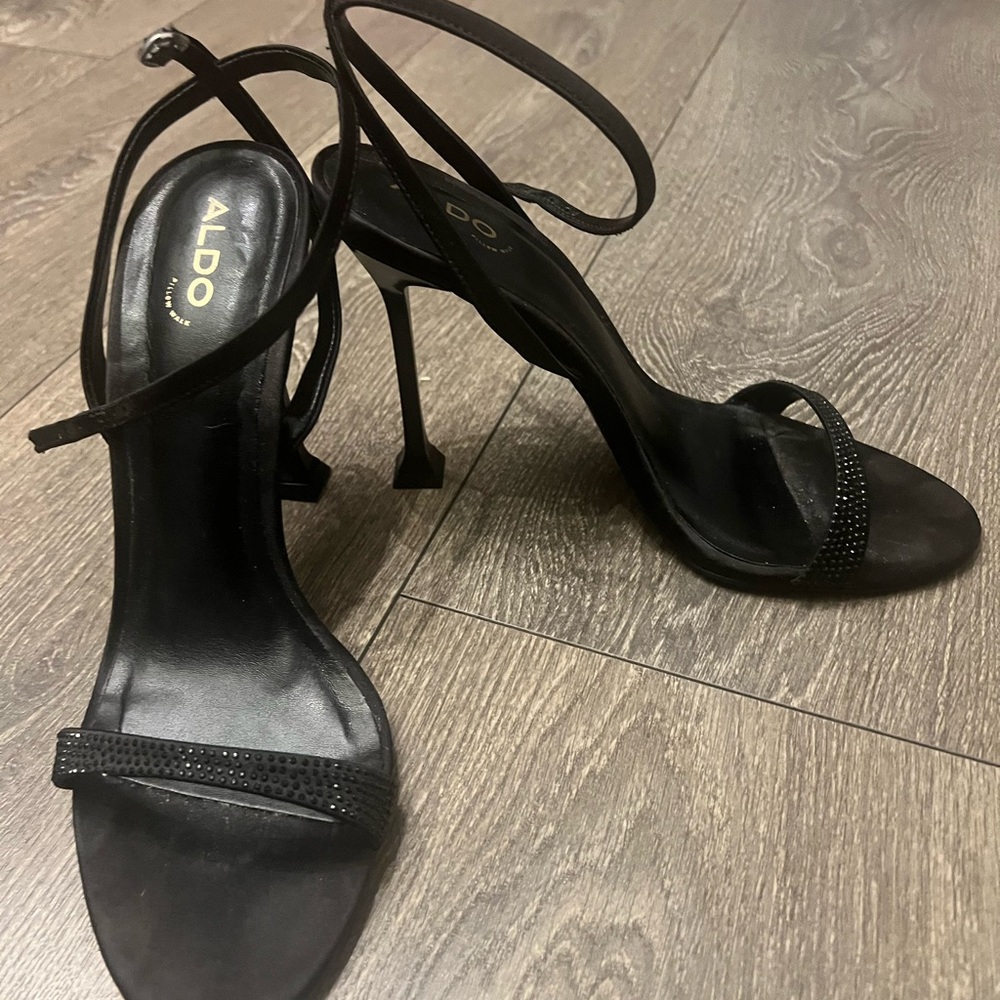 Aldo Elegant Black Strappy Heels